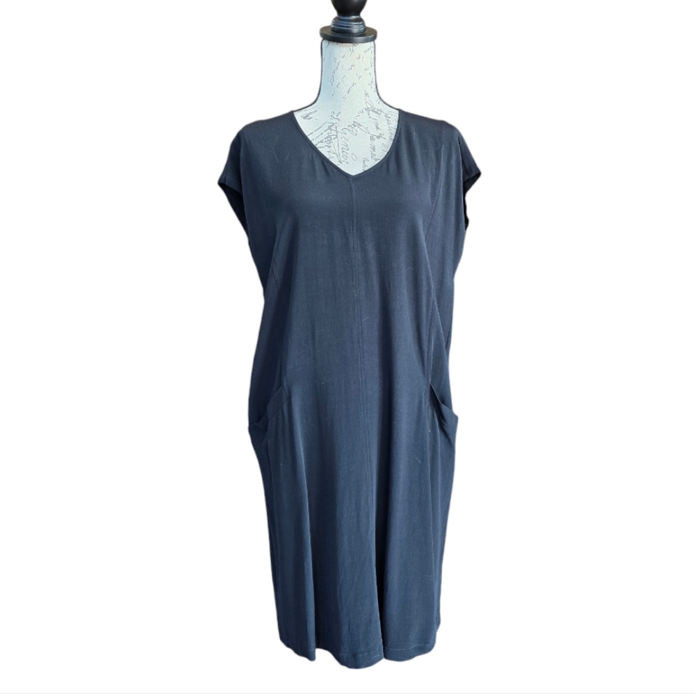 Eileen Fisher V-neck Black Dress S/M